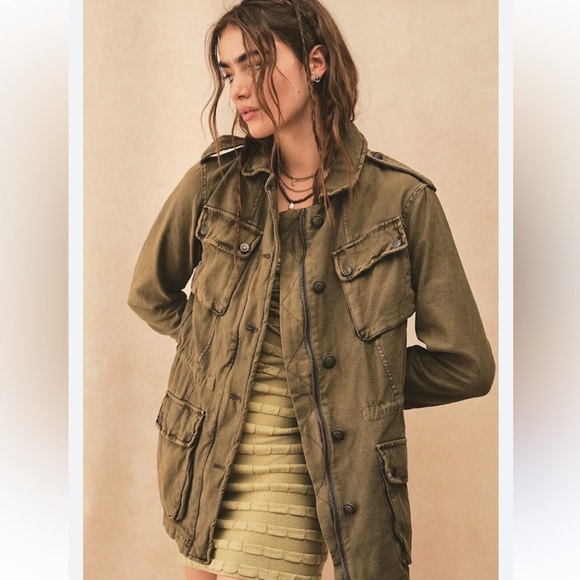 Free People Jackets & Blazers - Free People Olive  Utility Jacket